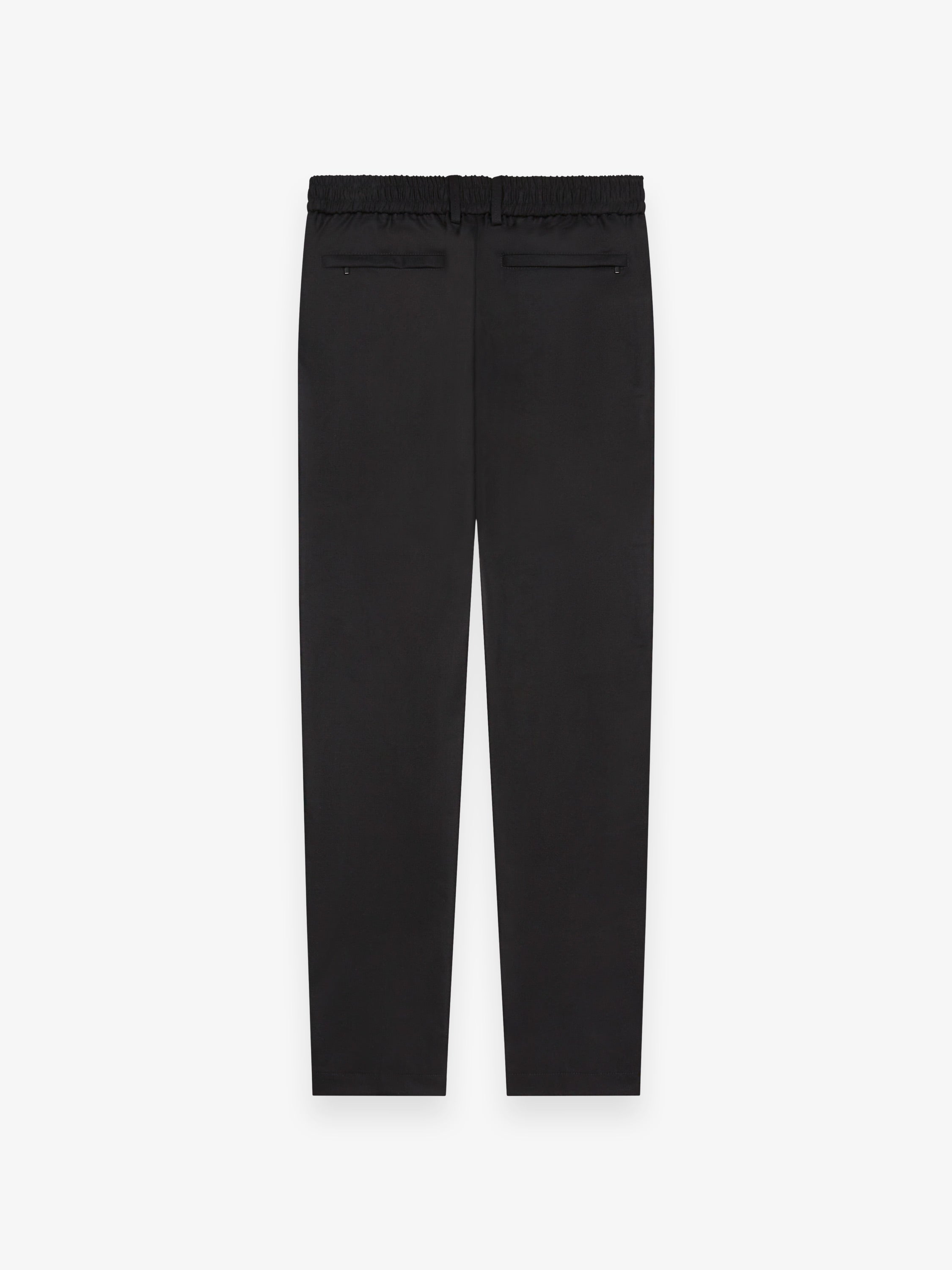 Flannel Stretch Tapered Trousers | Black