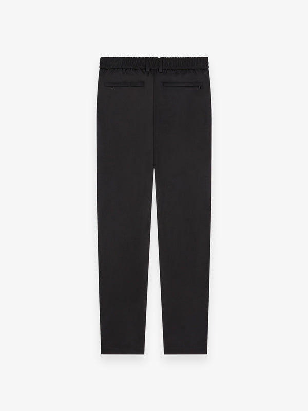 Flannel Stretch Tapered Trousers | Black