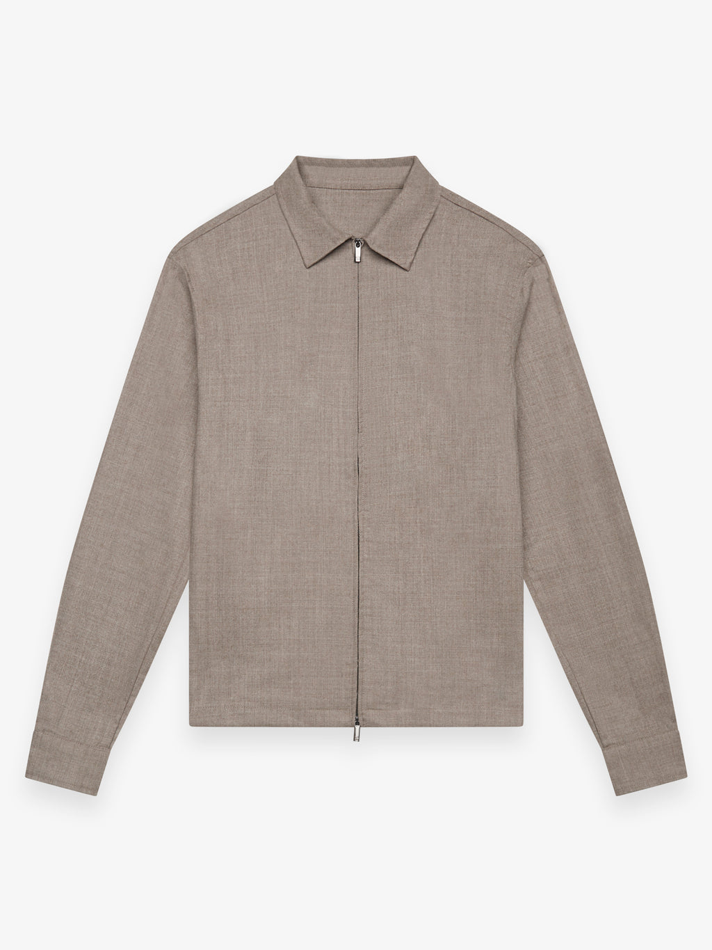 Flannel Stretch Overshirt | Light Beige