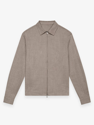 Flannel Stretch Overshirt | Light Beige