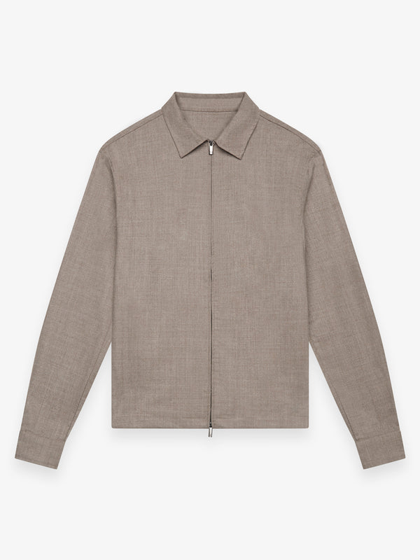 Flannel Stretch Overshirt | Light Beige