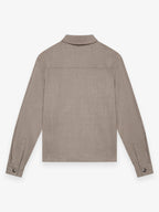 Flannel Stretch Overshirt | Light Beige