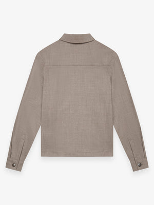 Flannel Stretch Overshirt | Light Beige