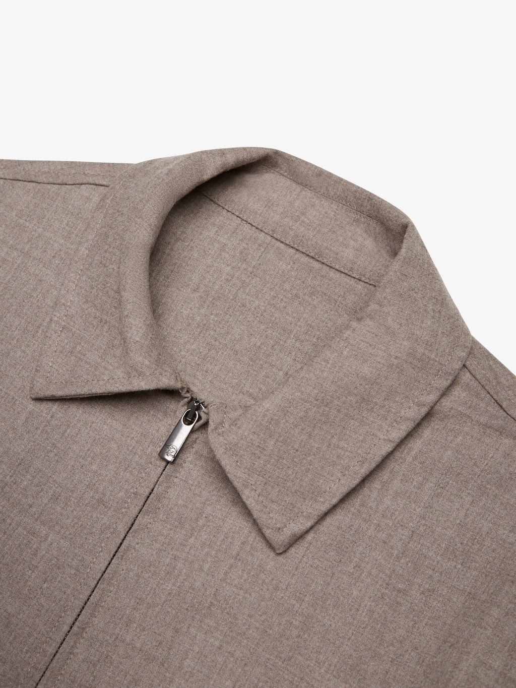 Flannel Stretch Overshirt | Light Beige