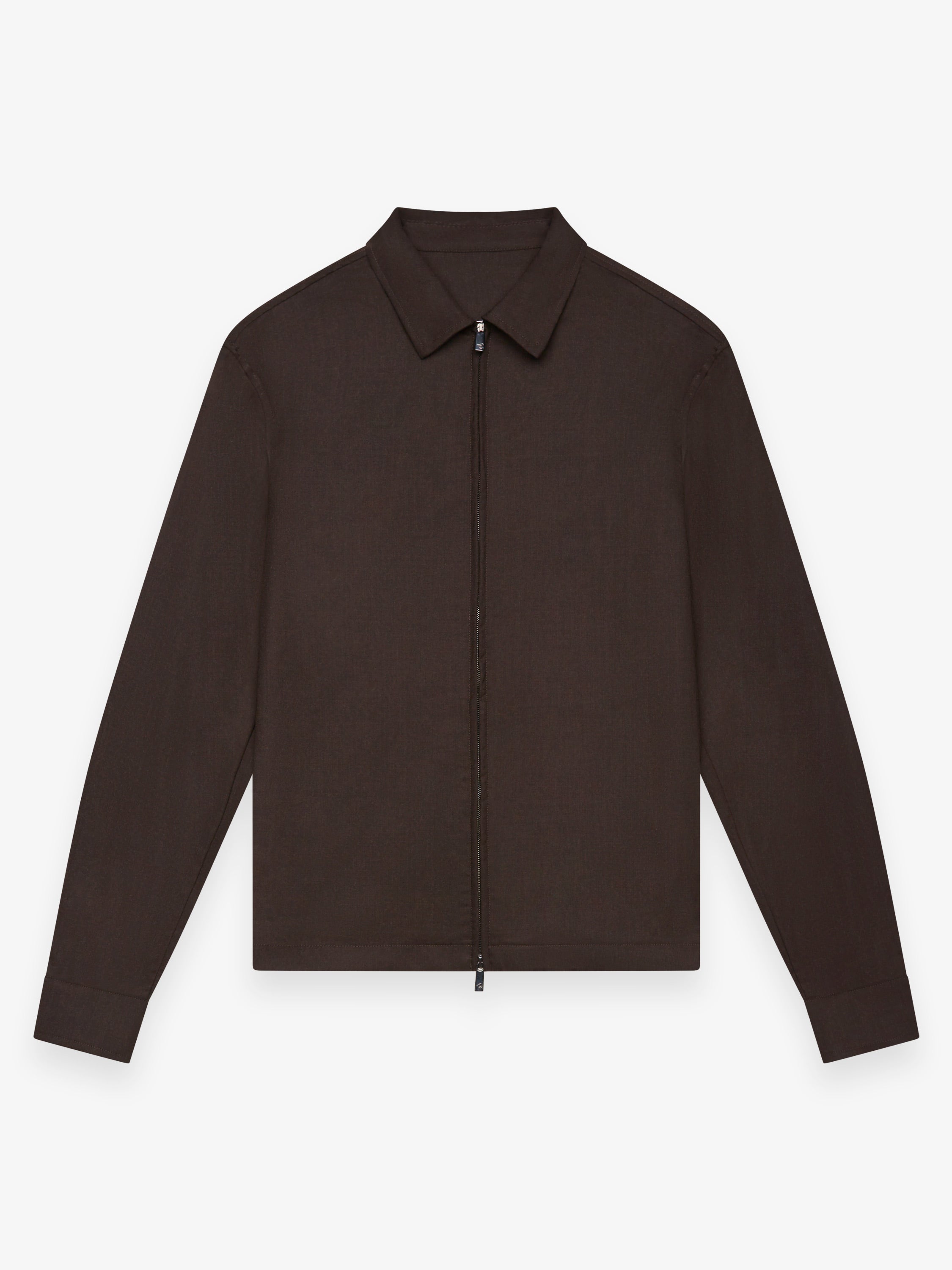 Flannel Stretch Overshirt | Dark Brown