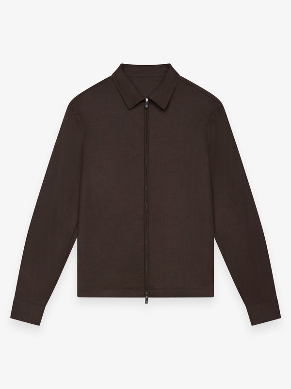 Flannel Stretch Overshirt | Dark Brown