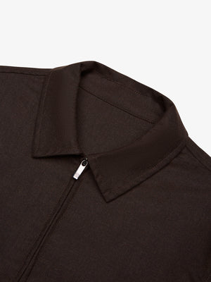 Flannel Stretch Overshirt | Dark Brown