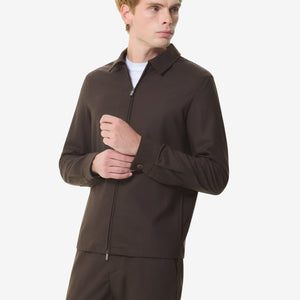 Flannel Stretch Overshirt | Dark Brown