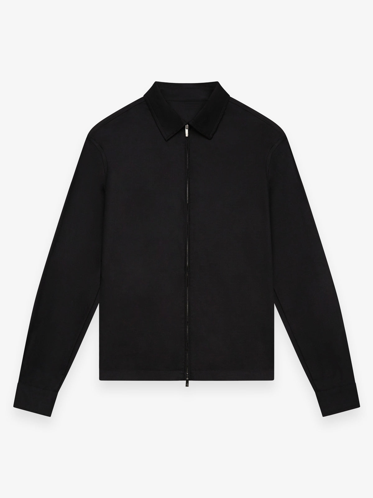 Flannel Stretch Zip Overshirt | Black