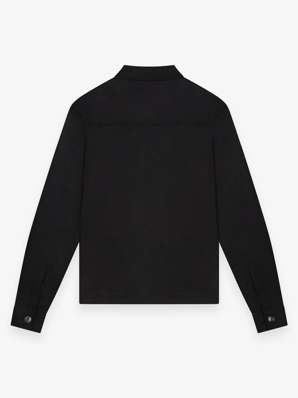 Flannel Stretch Overshirt | Black