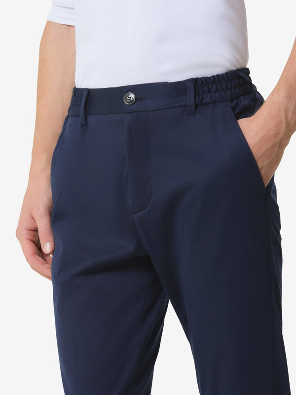 Heavy Supima Tapered Trousers | Navy