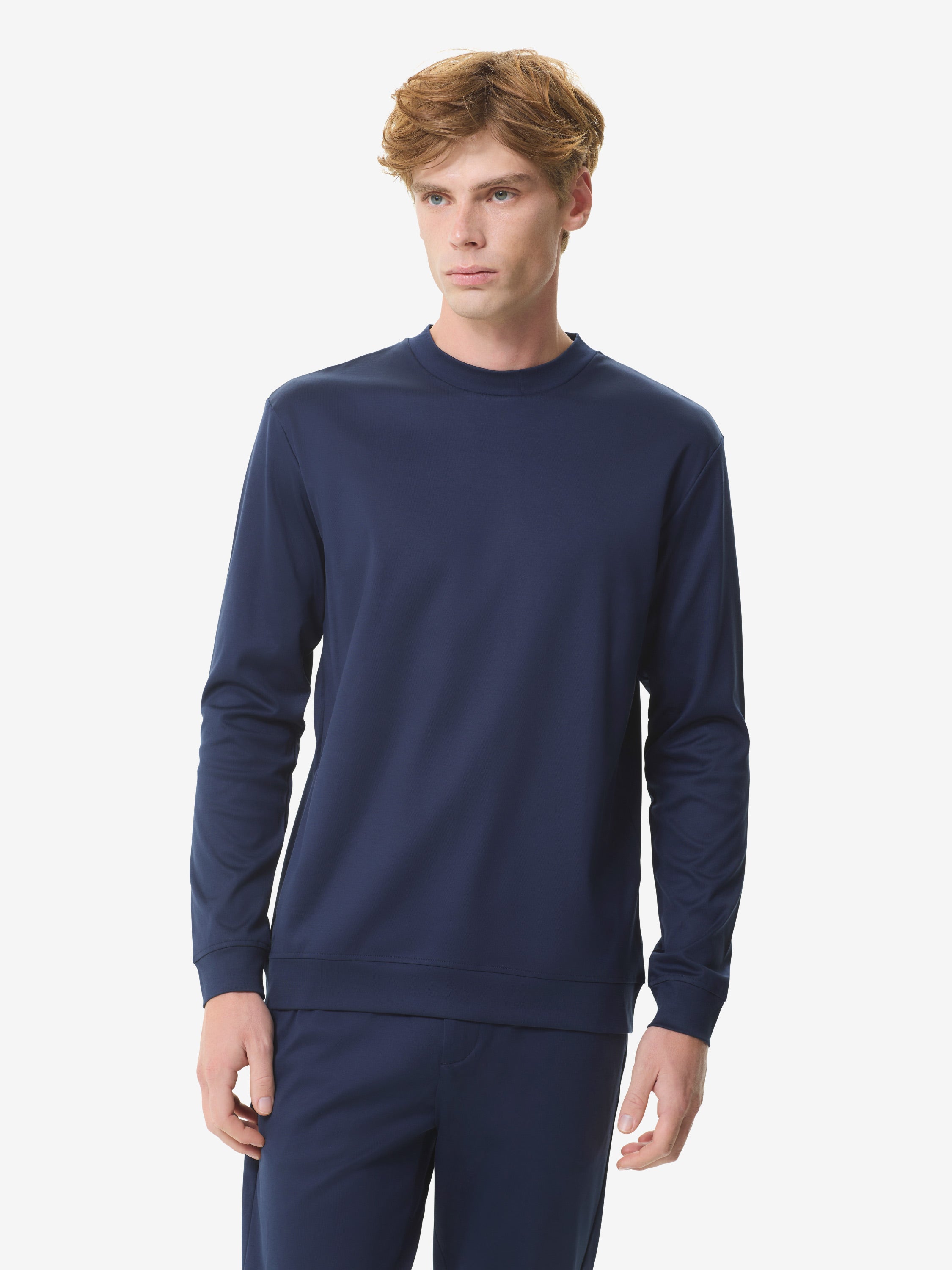 Pull épais en soie Supima | Bleu marine