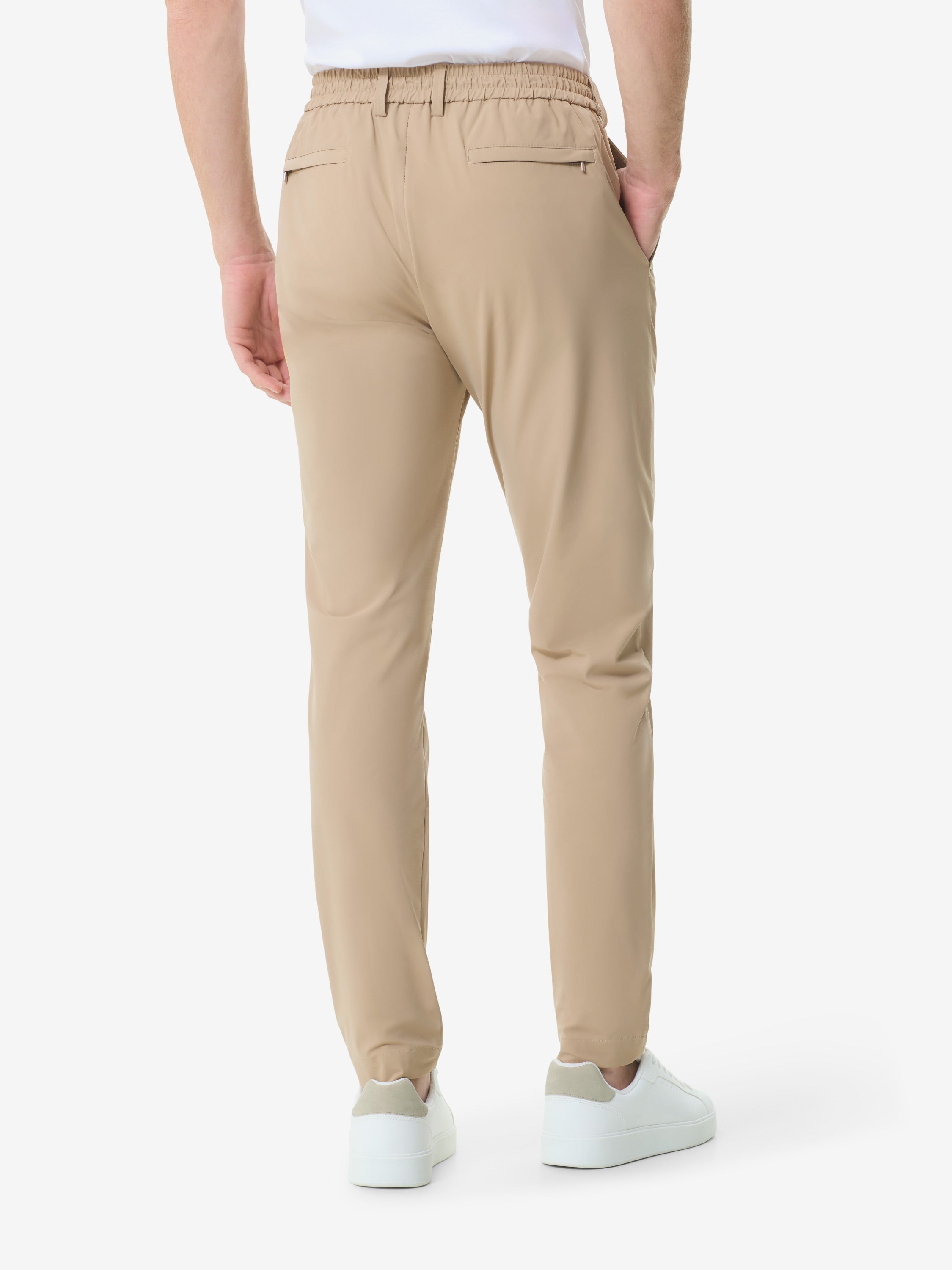 Warm Tech Stretch Tapered Trousers | Beige