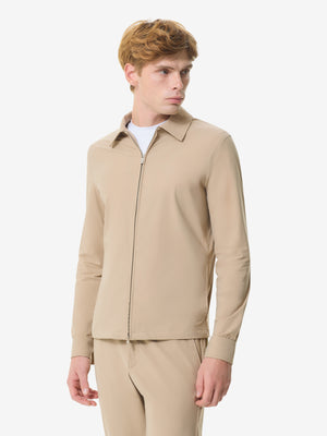 Warm Tech Stretch Overshirt | Beige