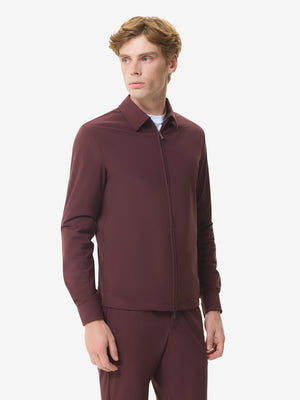 Warm Tech Stretch Overshirt | Dark Sienna