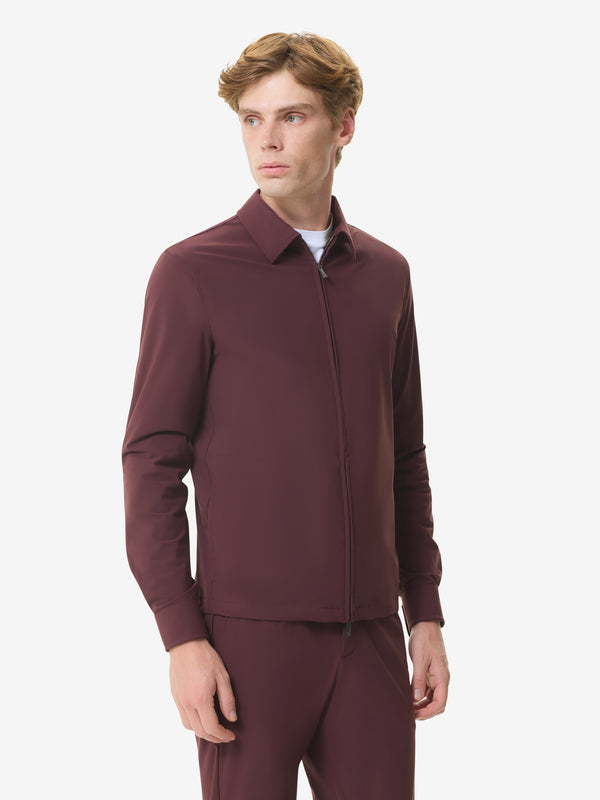 Warm Tech Stretch Overshirt | Dark Sienna