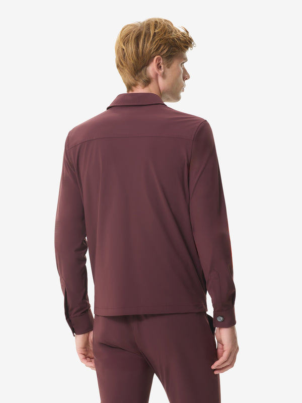 Warm Tech Stretch Overshirt | Dark Sienna