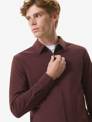 Warm Tech Stretch Overshirt | Dark Sienna