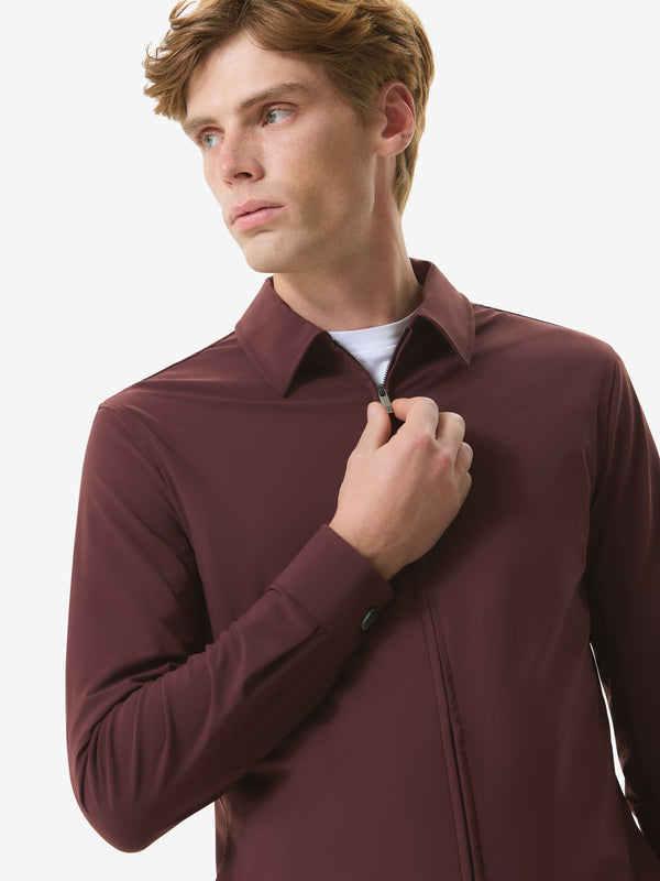Warm Tech Stretch Overshirt | Dark Sienna