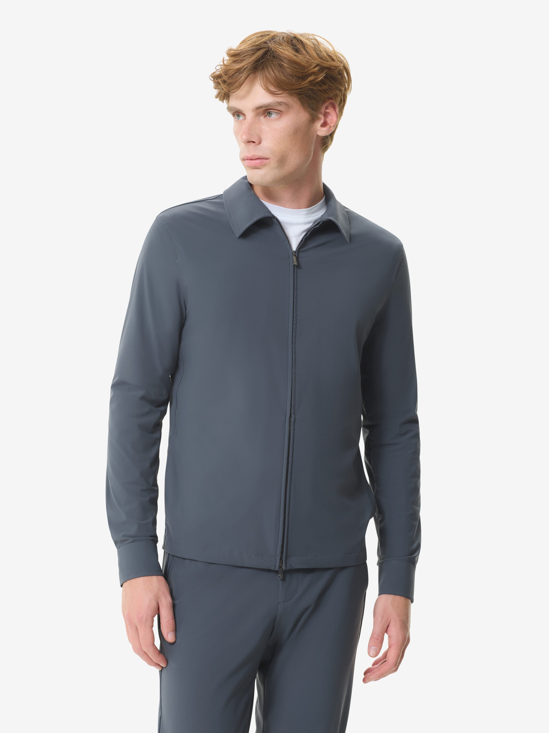 Warm Tech Stretch Overshirt | Dark Grey