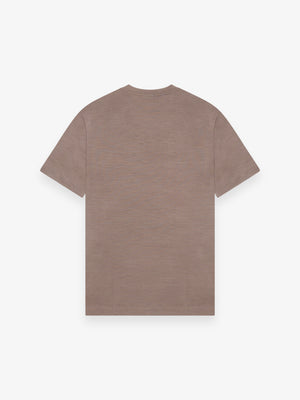 T-shirt col rond en laine mérinos | Taupe