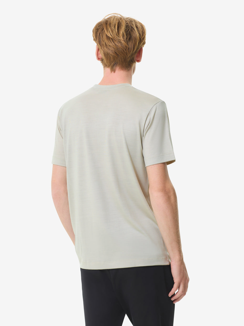 Maglietta girocollo in lana merino | Beige Chiaro