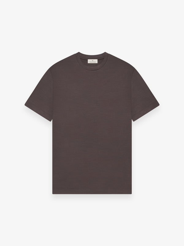 Merino T-Shirt Crew Neck | Dark Brown