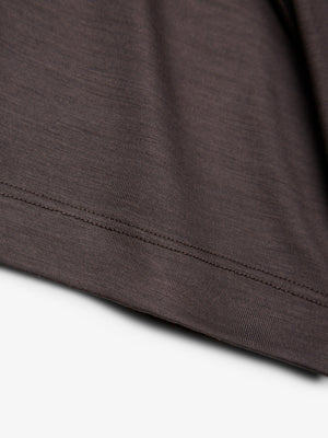 Merino T-shirt Ronde Hals | Donkerbruin