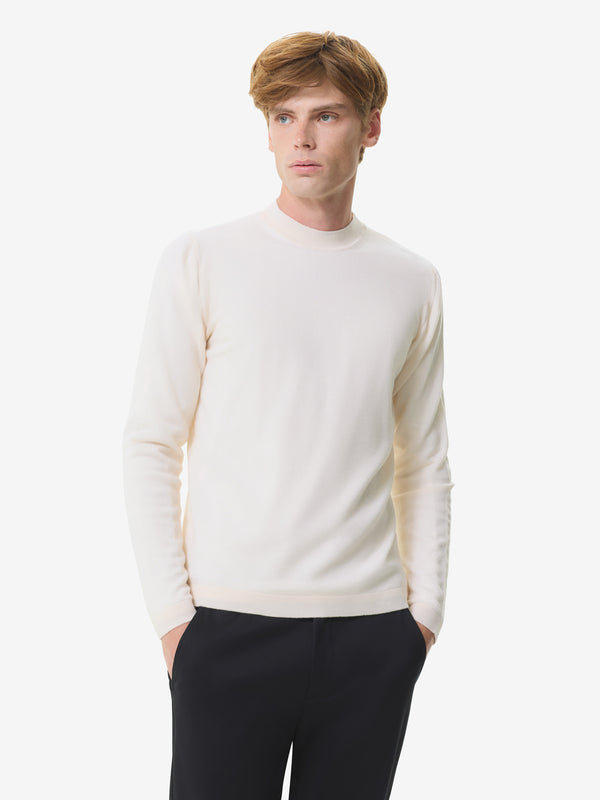 Cashwool Extrafine Merino Crew Neck | Off White