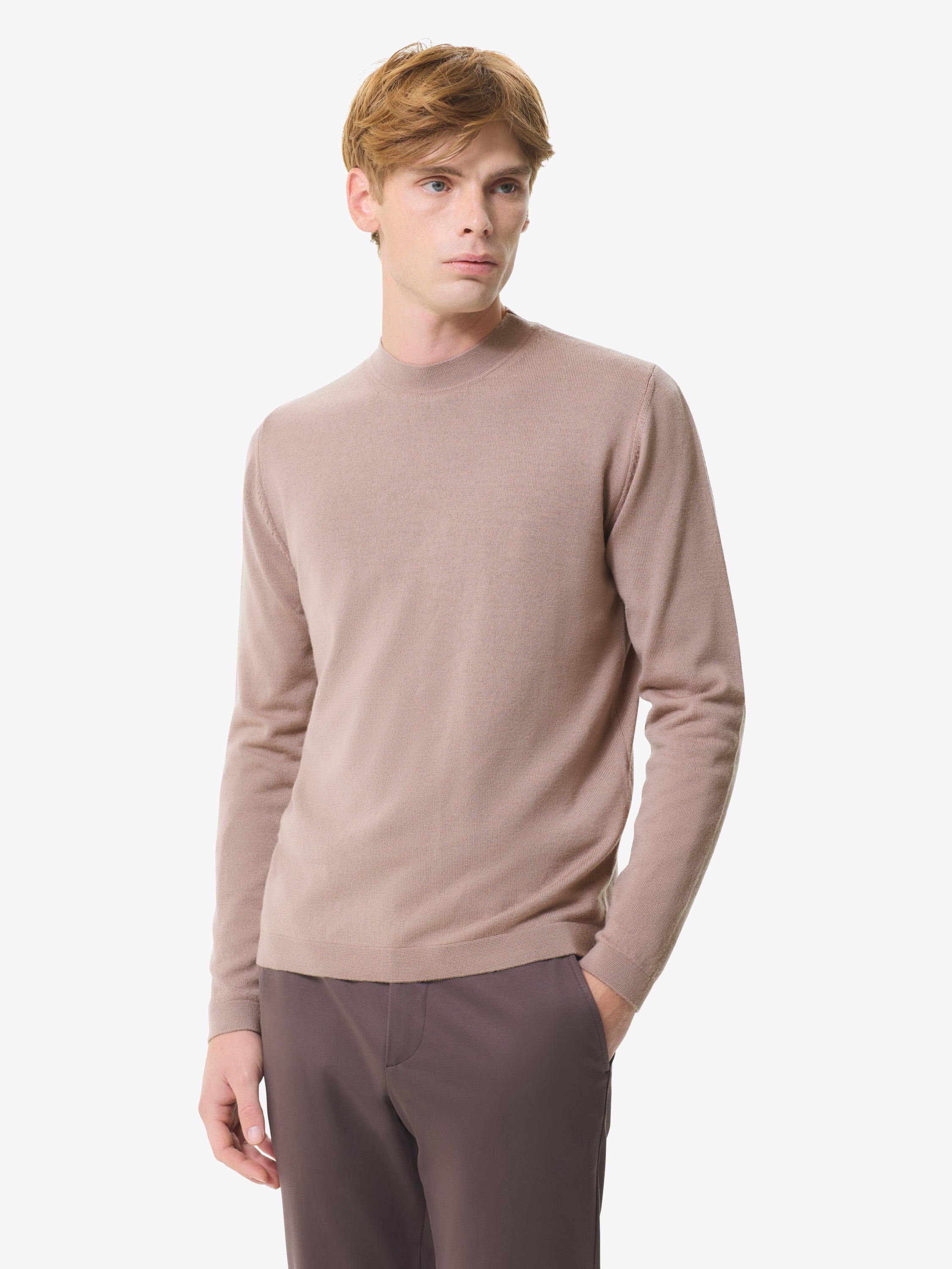 Cashwool Extrafine Merino Crew Neck | Taupe