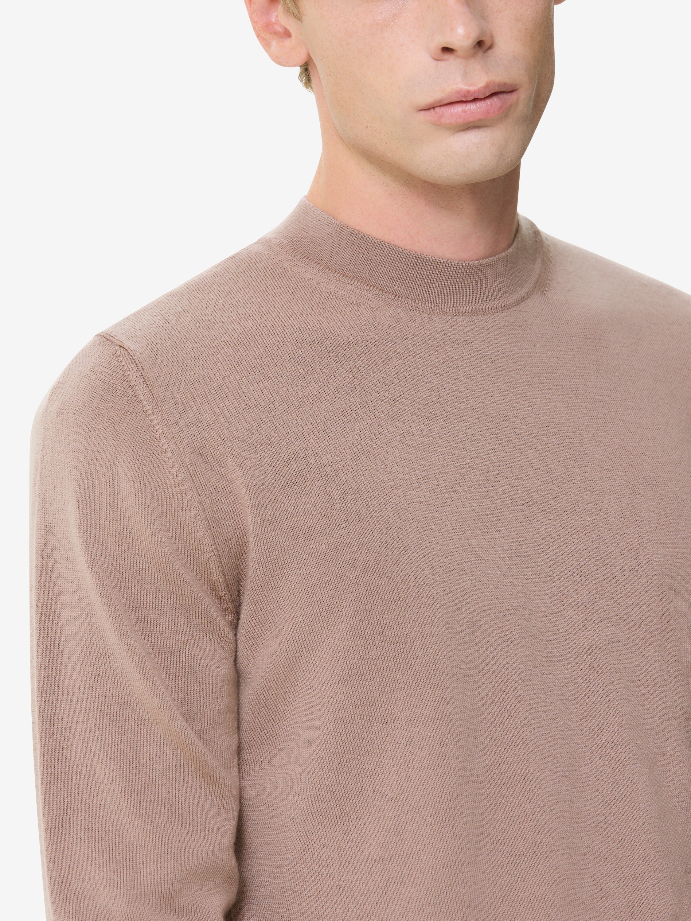 Pull col rond en laine mérinos extrafine Cashwool | Taupe