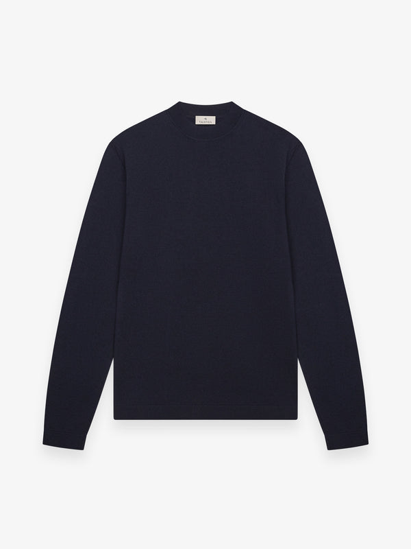 Cashwool Extrafine Merino Crew Neck | Dark Navy