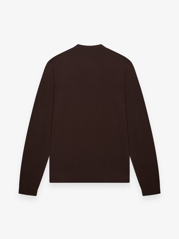 Cashwool Extrafine Merino Crew Neck | Dark Brown