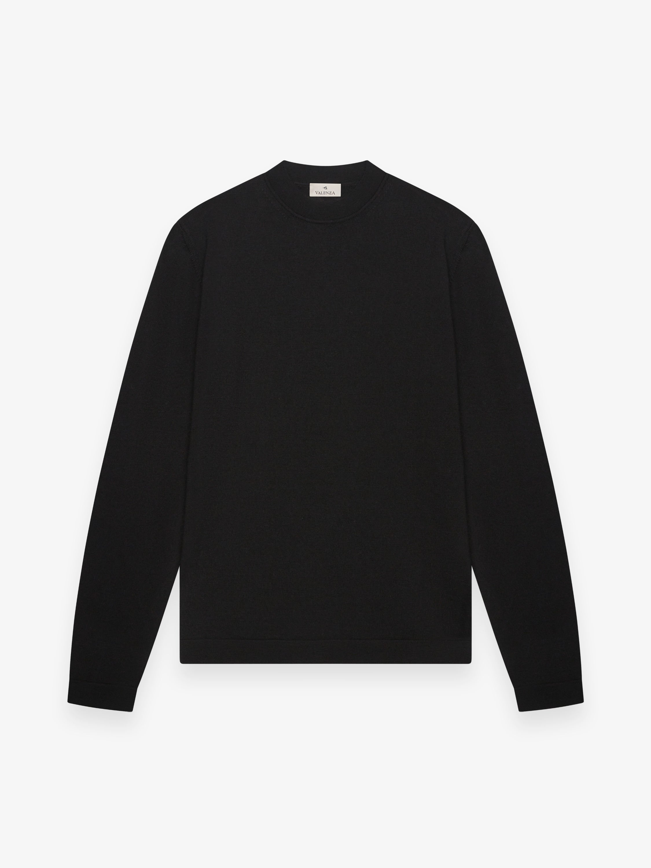 Cashwool Extrafine Merino Crew Neck | Black