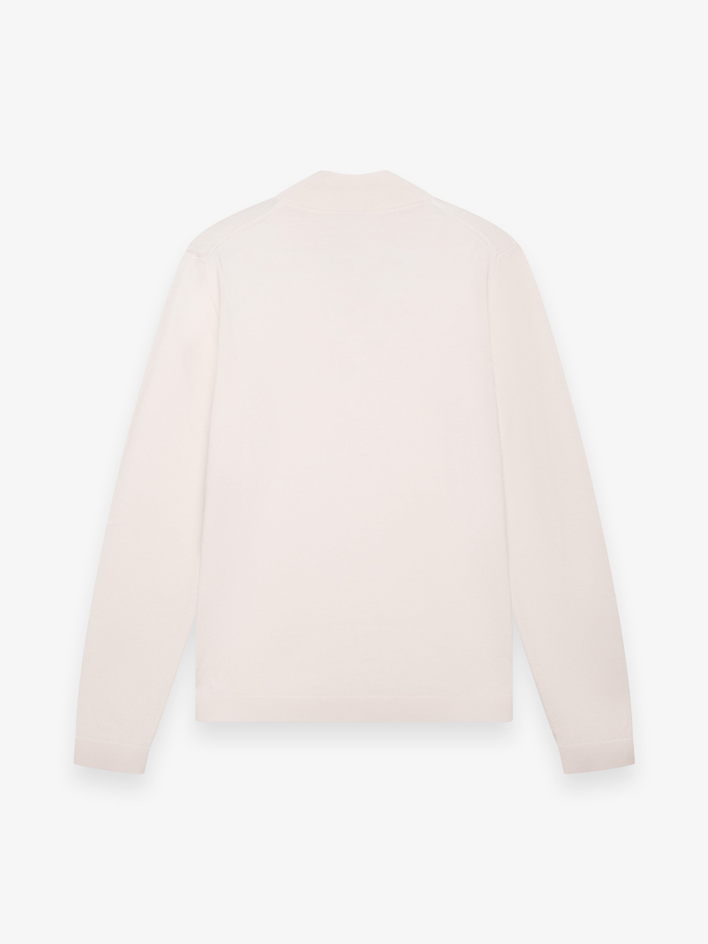 Cashwool Extrafine Merino Quarter Zip | Off White
