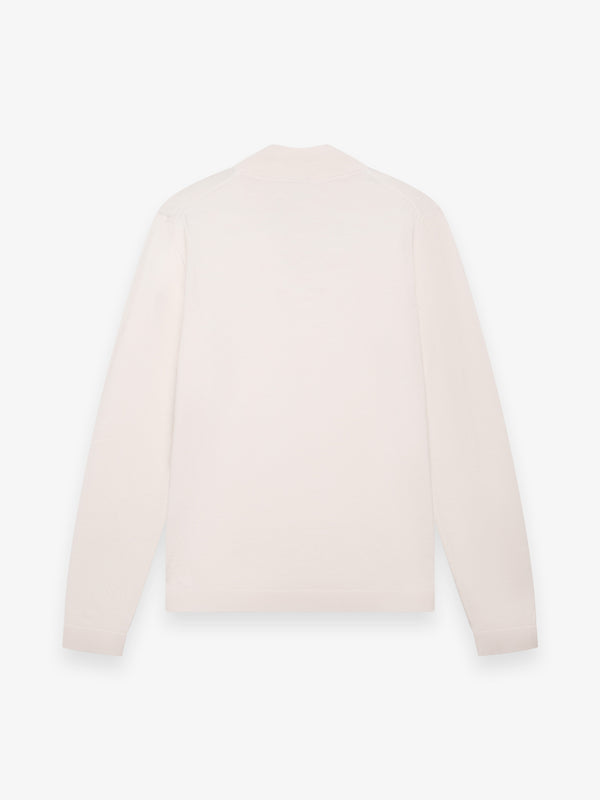 Maglia in lana Merino Extrafine con Quarter Zip | Off White