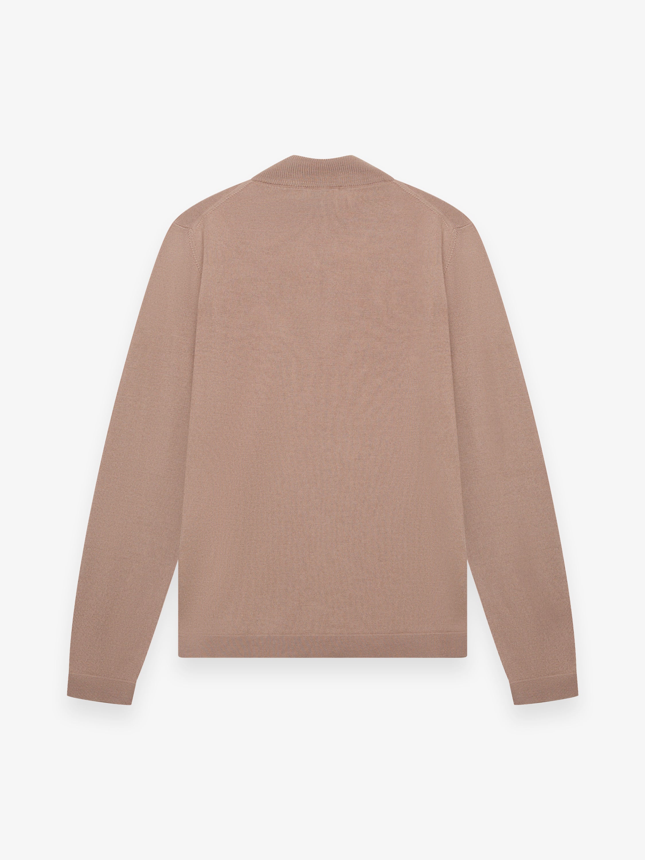 Cashwool Extrafine Merino Quarter Zip | Taupe