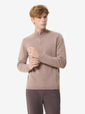 Pull Cashwool en mérinos extrafin à col zippé | Taupe