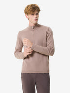Pull Cashwool en mérinos extrafin à col zippé | Taupe