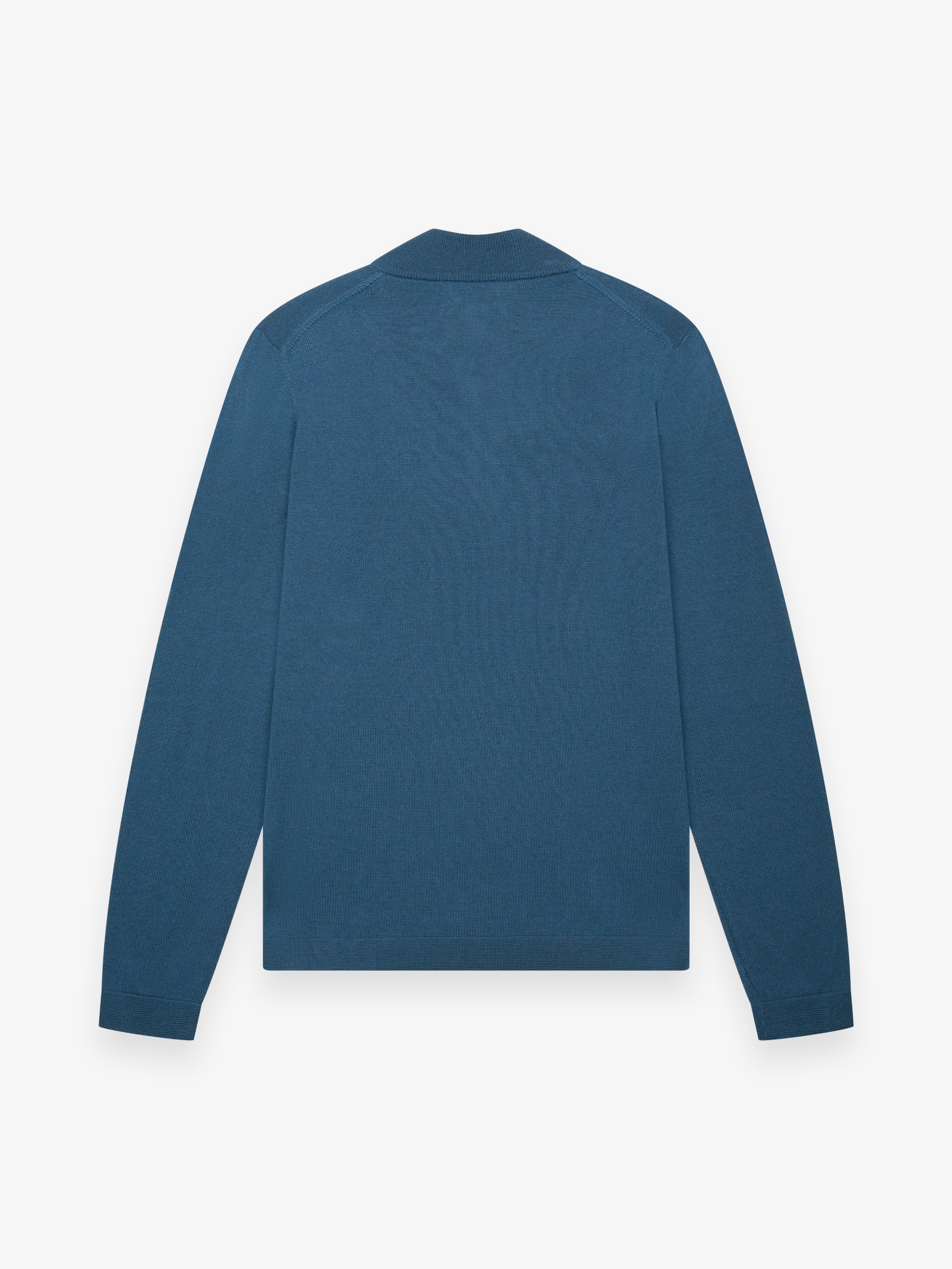 Cashwool Extrafine Merino Quarter Zip | Jeans Blue