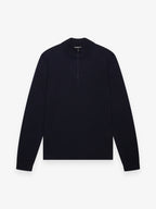 Cashwool Extrafine Merino Quarter Zip | Dark Navy