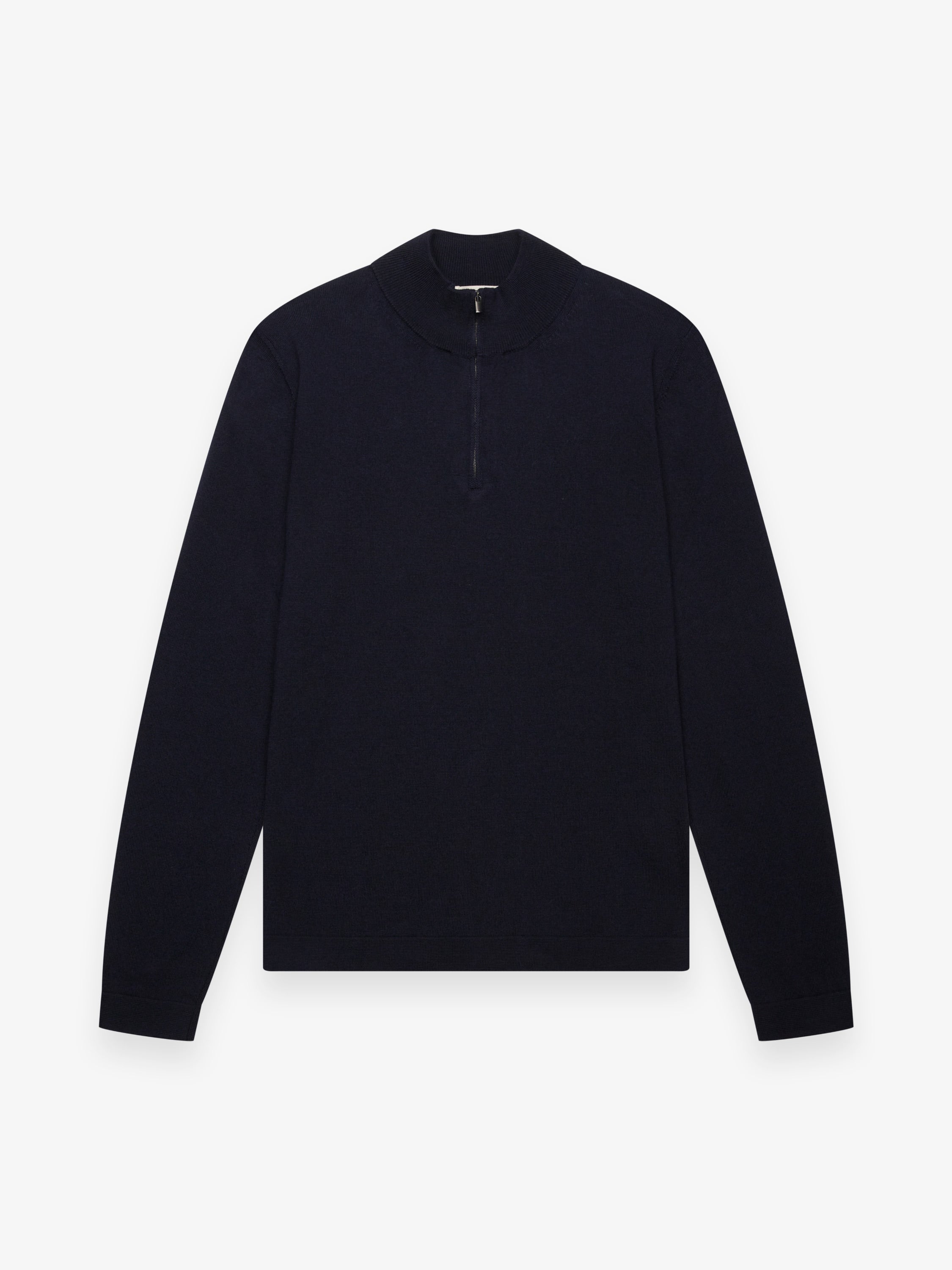 Cashwool Extrafine Merino Quarter Zip | Dark Navy