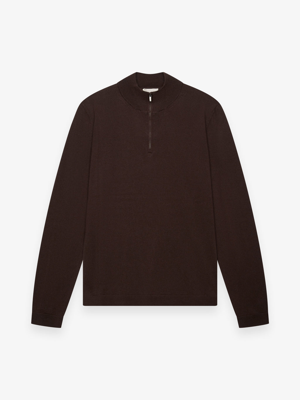 Pull Cashwool en mérinos extrafin à col zippé | Marron foncé