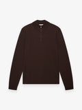 Cashwool Extrafine Merino Quarter Zip | Dark Brown