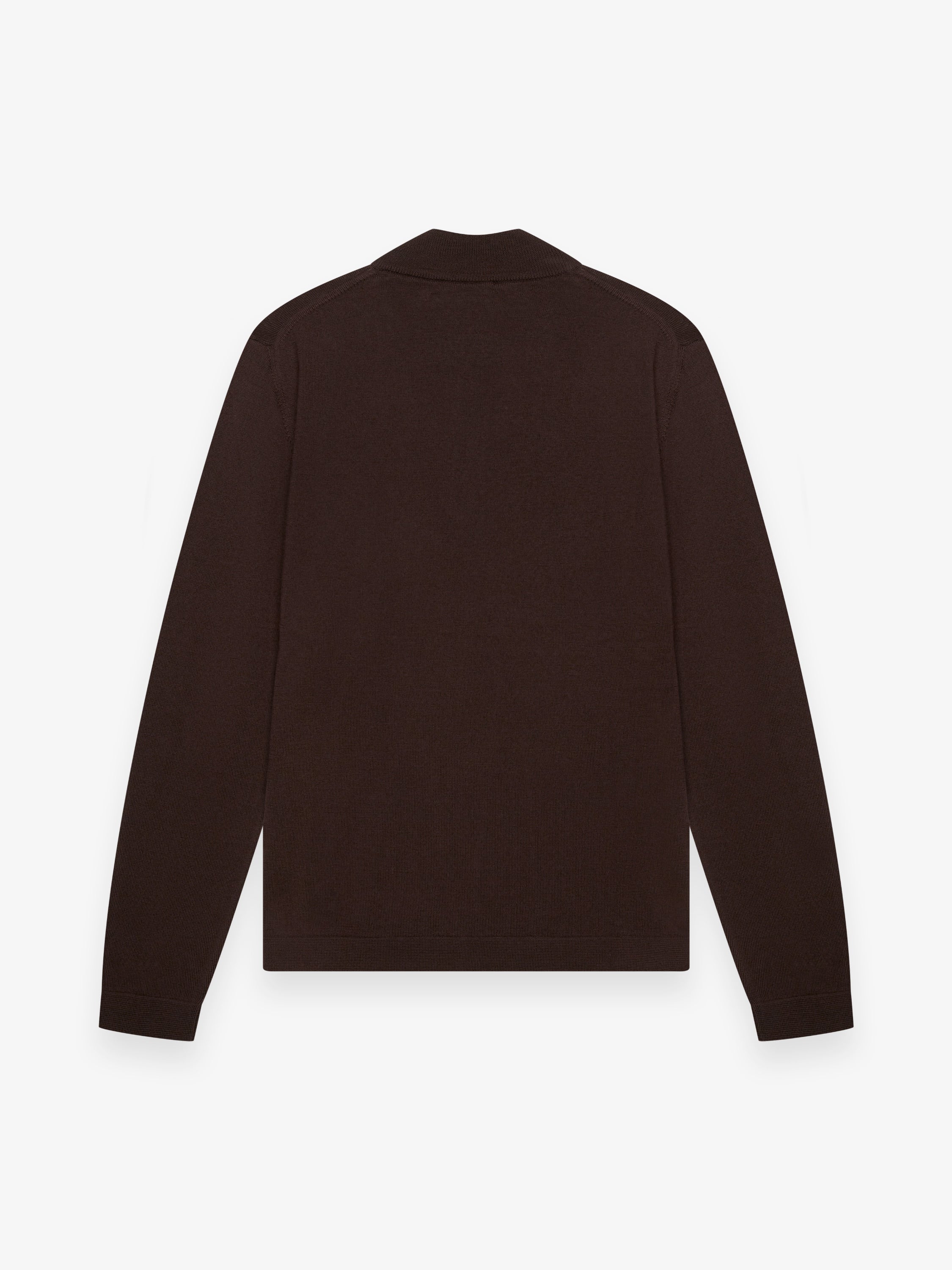 Cashwool Extrafine Merino Quarter Zip | Dark Brown