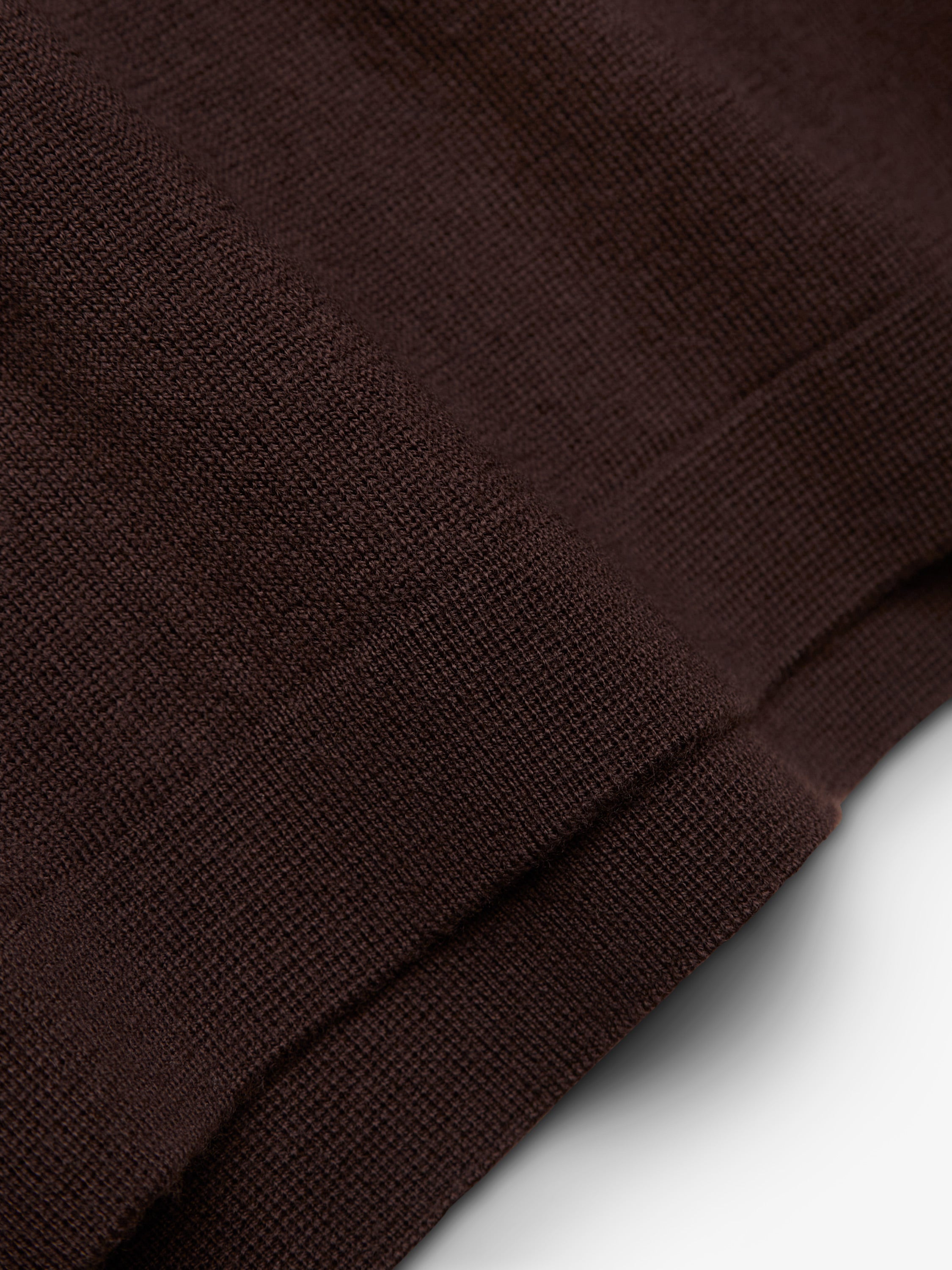 Cashwool Extrafine Merino Quarter Zip | Dark Brown