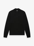 Cashwool Extrafine Merino Quarter Zip | Black