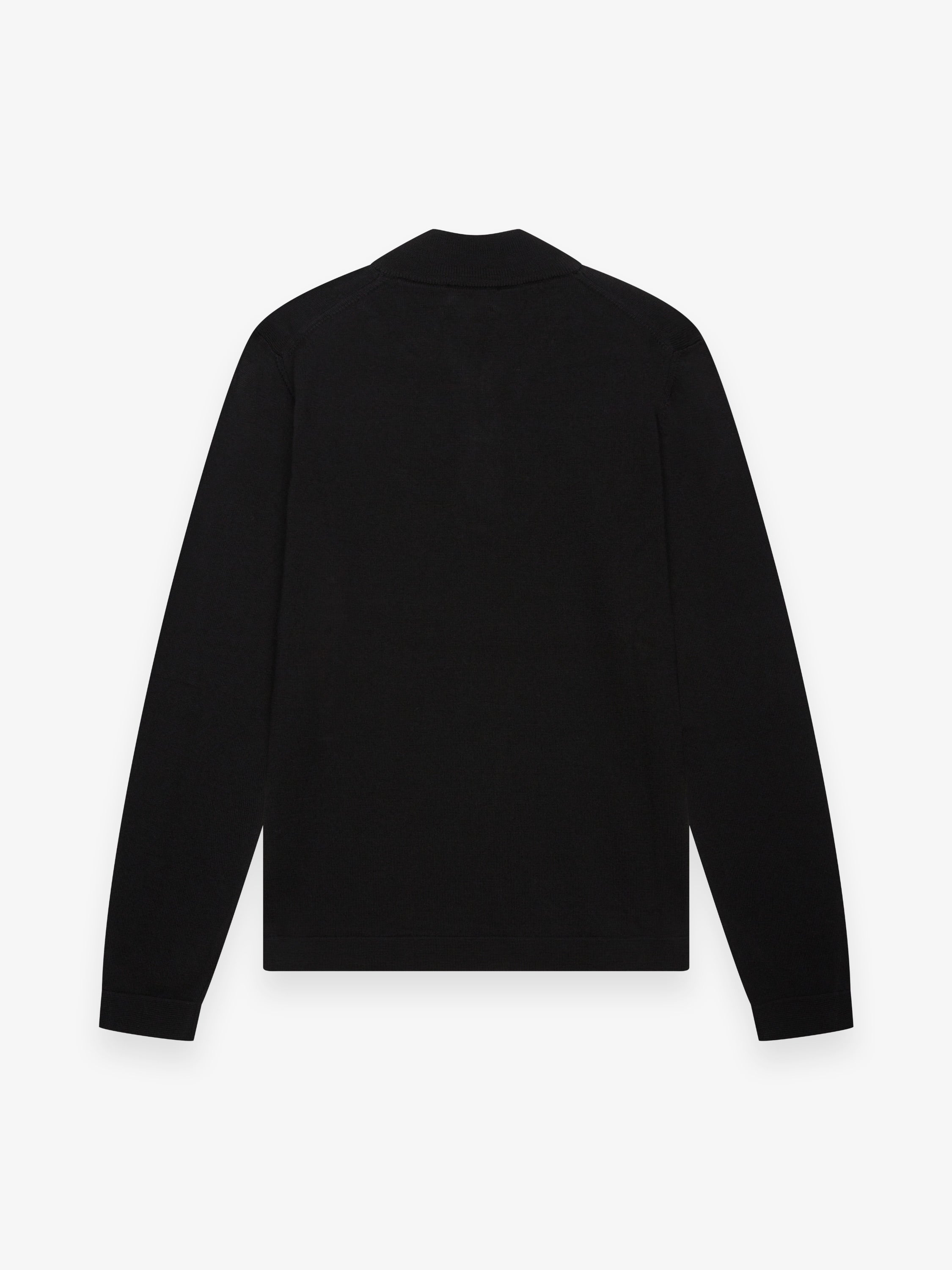 Cashwool Extrafine Merino Quarter Zip | Black