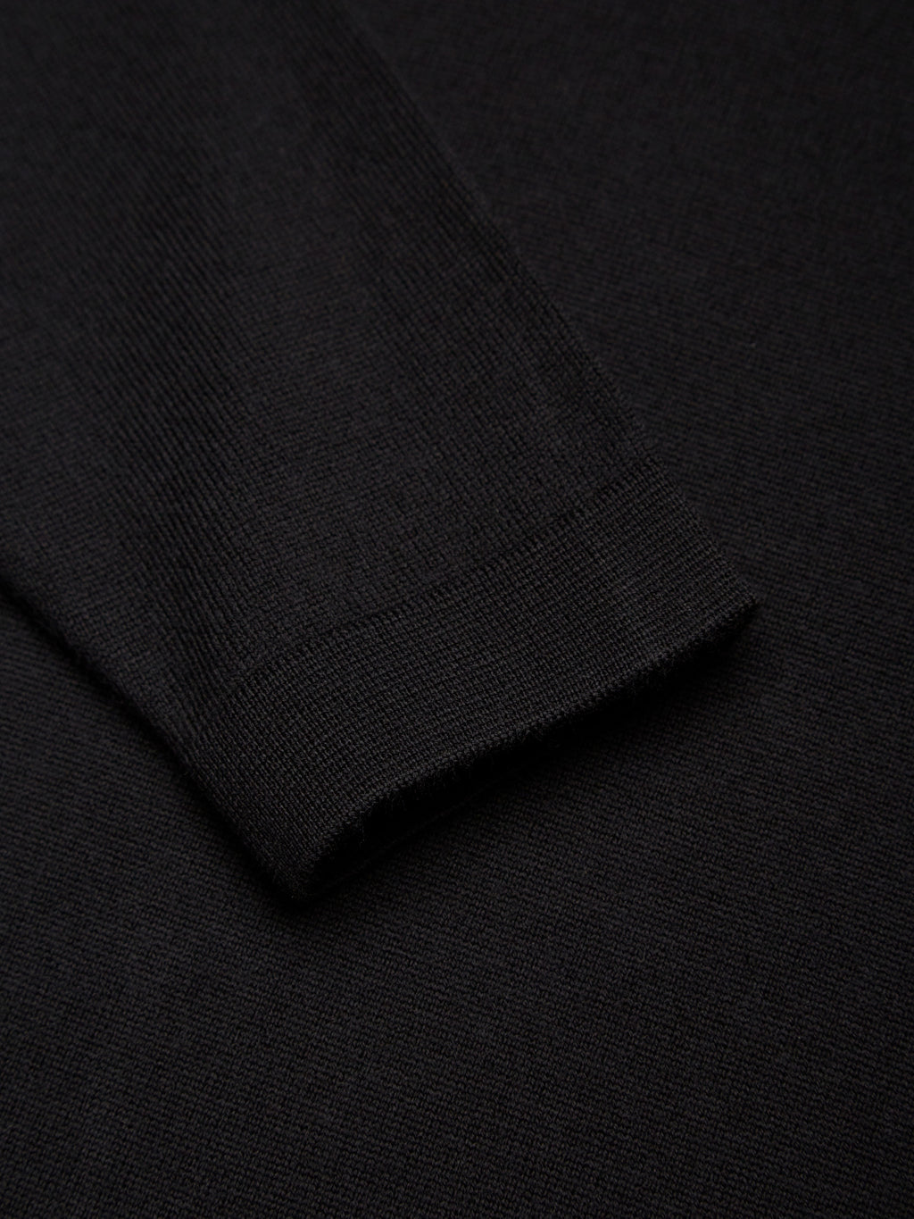 Cashwool Extrafine Merino Quarter Zip | Black