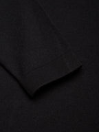 Cashwool Extrafine Merino Quarter Zip | Black